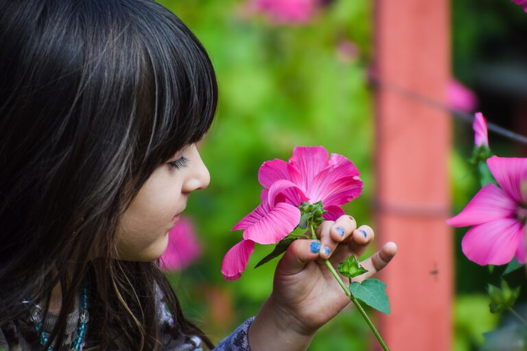 girl with flower